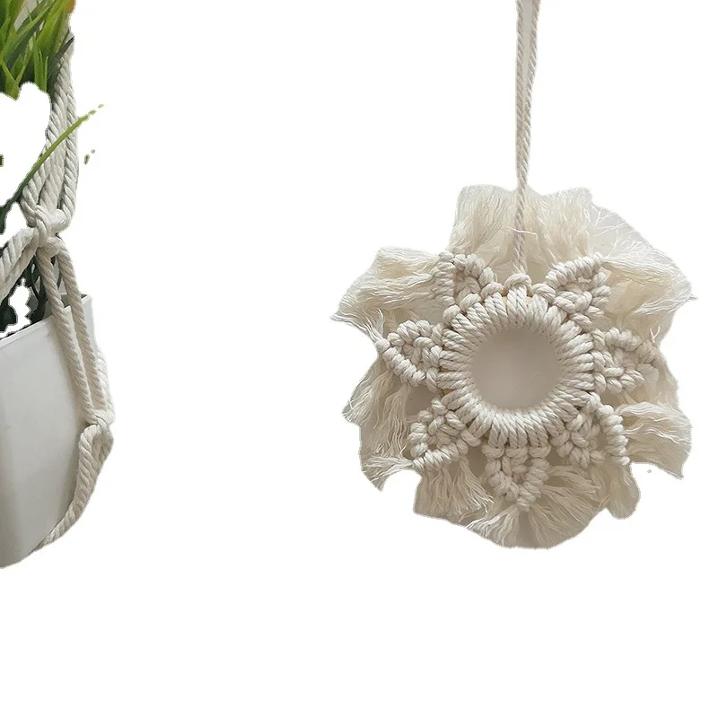 Ins Nordic Style Hand Woven Cotton Star Wall Hanging Christmas Decor Ornament Home Wall Art Xmas Gift - view 5
