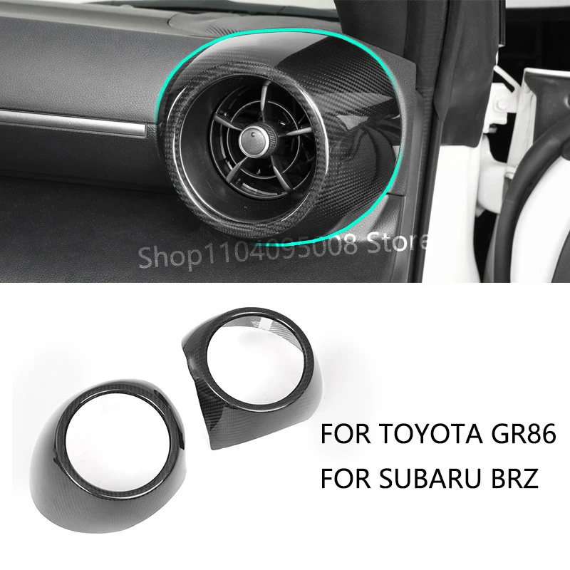 

Для Toyota GR86 Subaru BRZ 86BRZ 2022, приборная панель, боковое вентиляционное отверстие, декоративное кольцо, накладка, наклейка, аксессуары из настоящего углеродного волокна