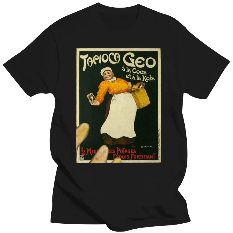 Tapioca Geo Vintage Poster (artist Faure) France c. 1911 61981 (Cardinal Red T-Shirt Medium)