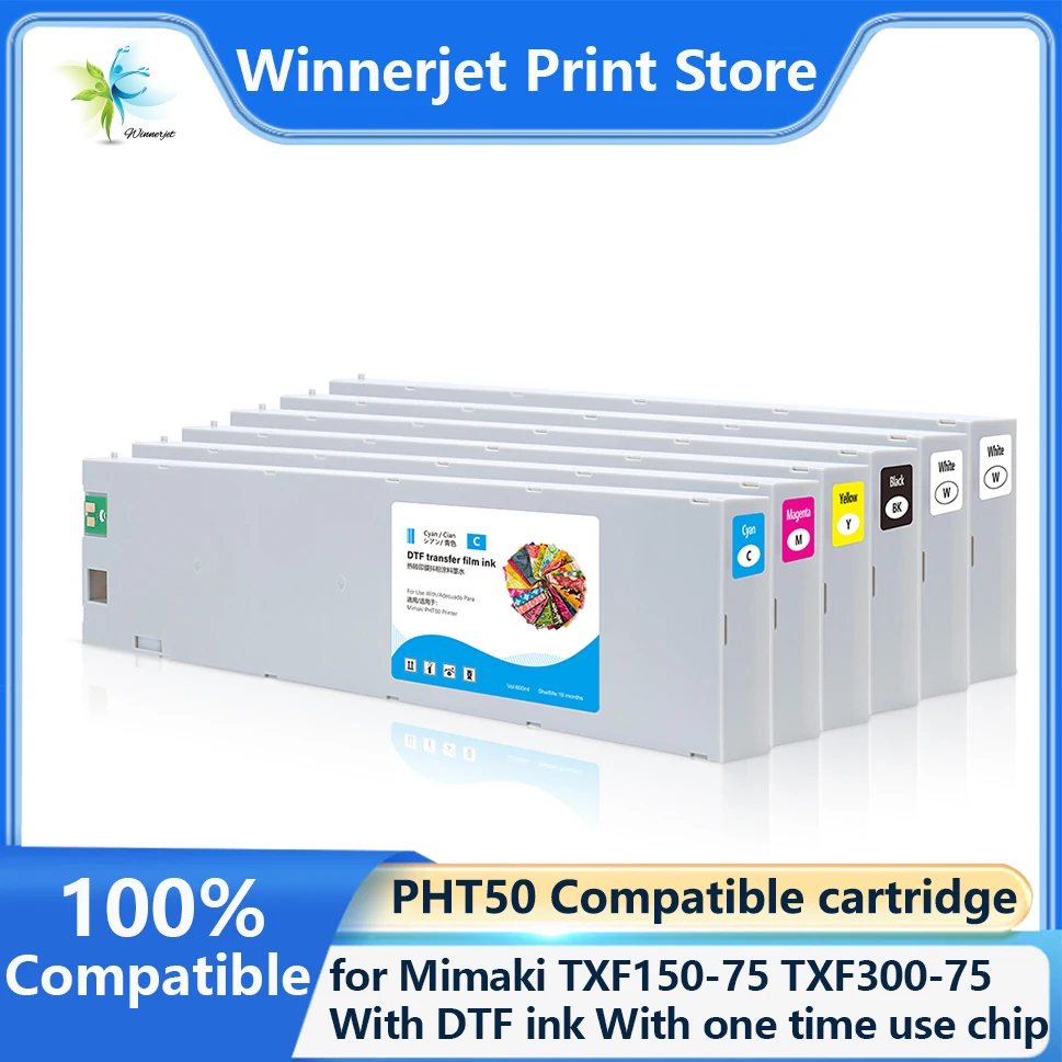 

Winnerjet PHT50 Compatible ink cartridge for Mimaki TXF150-75 TXF300-75 TXF-150-75 TXF300-75 Printer With DTF Ink and chip