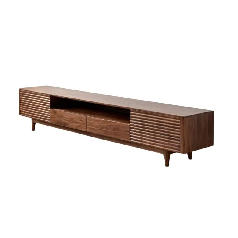 TV cabinet, modern simple living room furniture Nordic solid wood cherry wood small apartment audio-visual cabinet