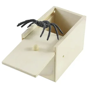 Simulação Aranha com Caixa De Madeira Para Crianças, Prank Tricky, Joke Toy, Casa Assombrada, Adereços De Terror, Festa De Halloween, Favores, Suprimentos De Decoração 12 principais vendas tronco madeira decorativo - №10