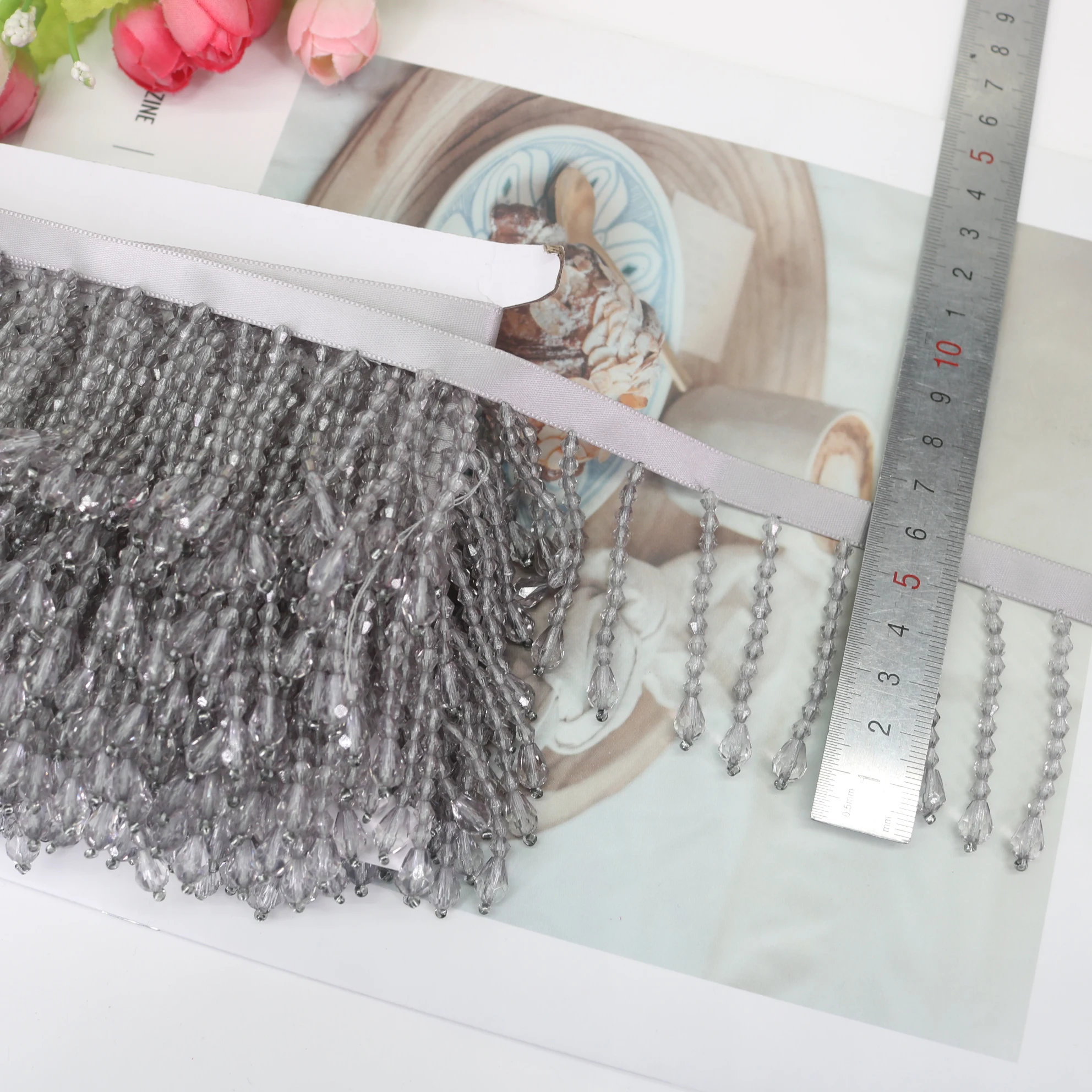 10 야드 6cm 와이드 페르시 프린지 패브릭 술 트림 Tassels 레이스 의류 바느질 장식 액세서리 장식 브러시 DIY