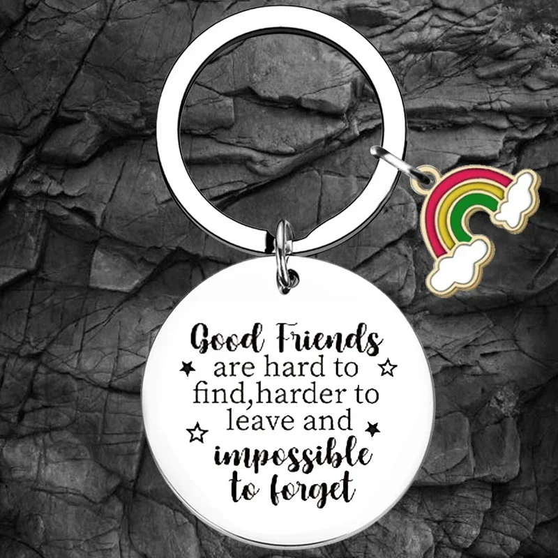 

Good friend Keychain Best Friend Inspirational Key Rings Friendship Gifts