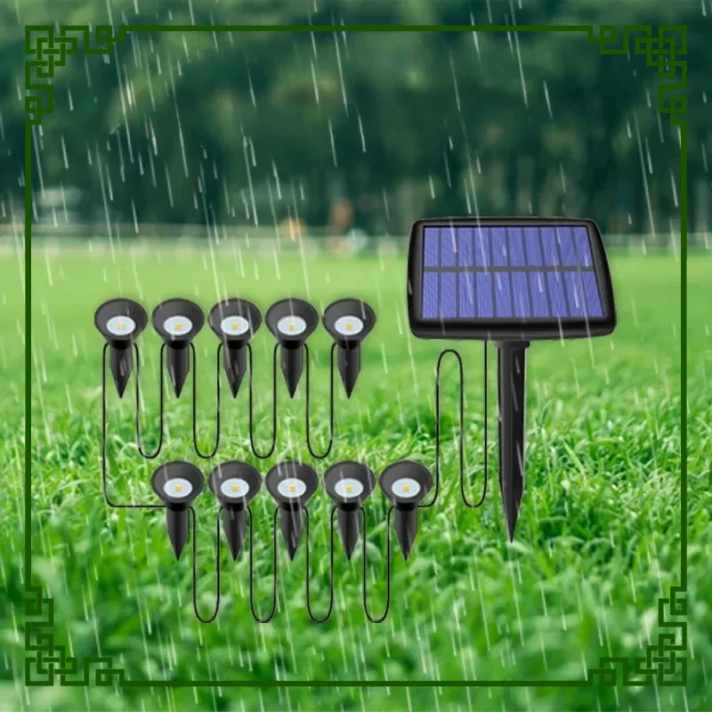 European Solar Garden Light, Household Outdoor Waterproof Garden Lawn Light, Simple Layout ABS One To Ten Aisle Light