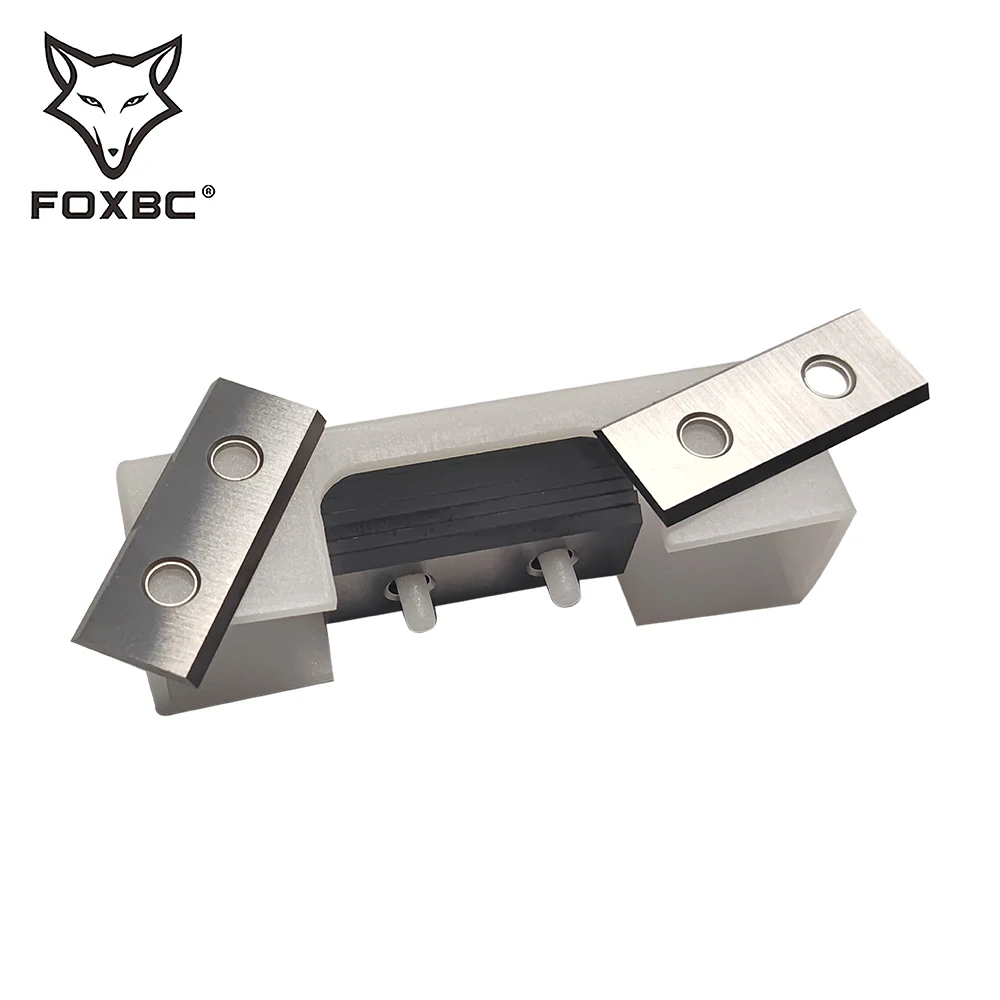 FOXBC 30x12x1.5mm Square Carbide Inserts Cutter Blades 2 Edges for Woodworking Groove Helical Planer