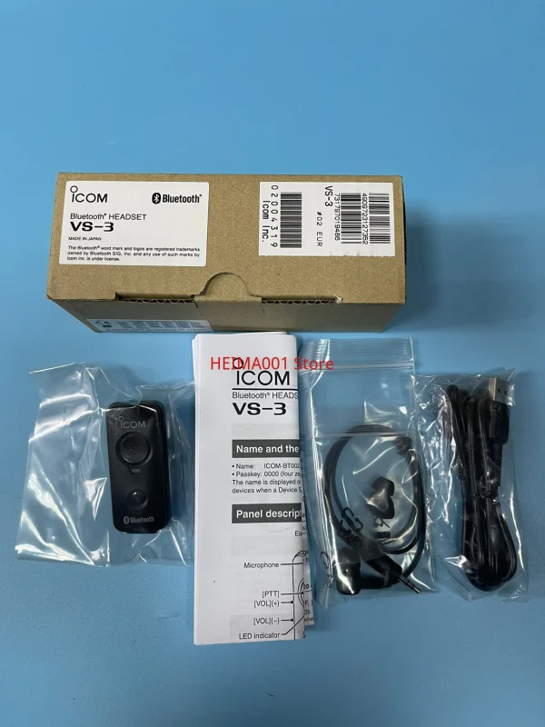 ICOM VS-3 Bluetooth Headphone Intercom PTT Headphone Is Used for IC-705/R30/ID-52, Etc