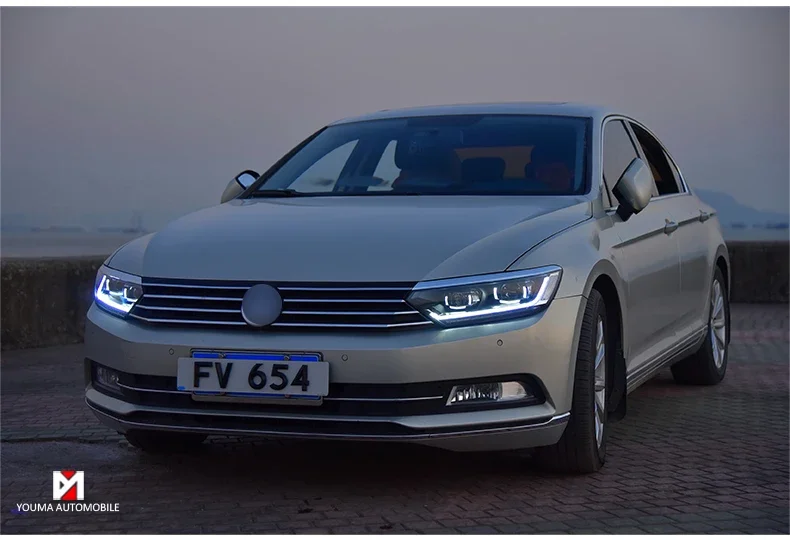 2017-2018 dla VW Passat B8 LED reflektor Magotan DRL ukryty lampa czołowa anioł oko akcesoria do wiązki Bi Xenon