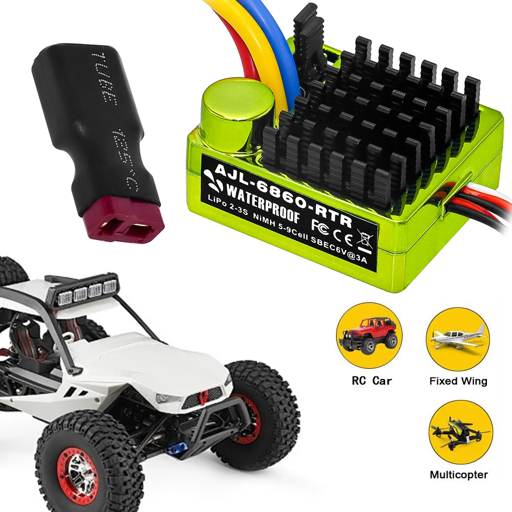 وحدة تحكم في سرعة ESC مقاومة للماء وحدة تحكم إلكترونية في السرعة لسيارة RC 1/10 RC قارب RC للاستخدام مع محركات 540/550/750