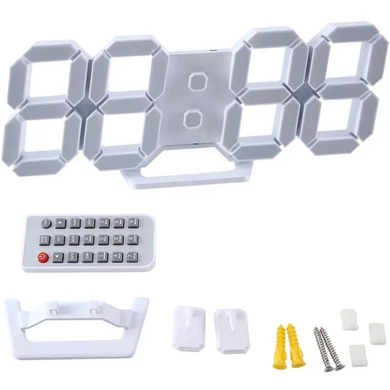 

Настенные часы Белые часы Гостиная Современная личность Многофункциональные электронные часы Подвесные настенные