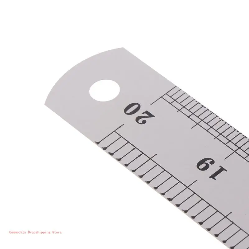 Lightweight Stainless Steel Ruler Rule Measuring Measure Straight with Hole for Easy Hanging for Carpenter Students