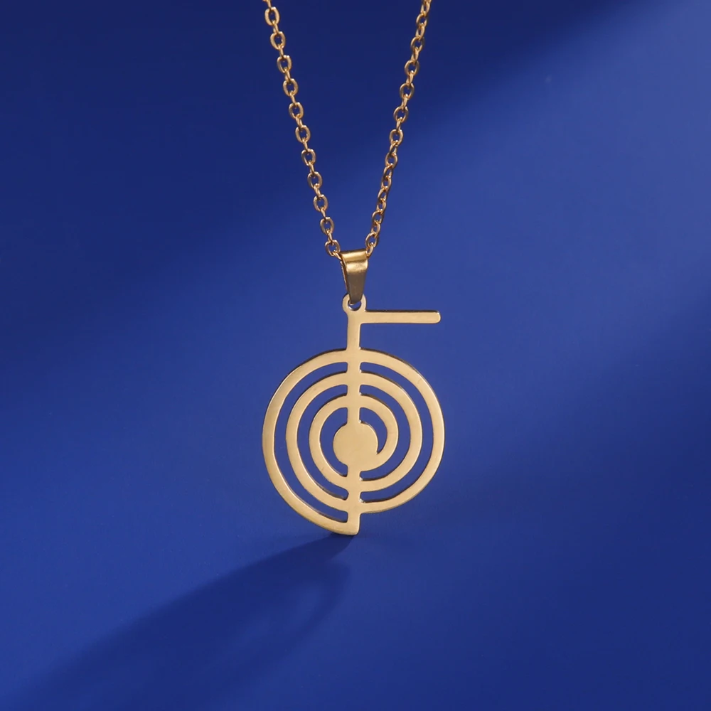 Reiki Cho Ku Rei Halskette Heilung Energie Yoga Power Anhänger Heilige Geometrie Schutz Amulett Edelstahl Schmuck Amulette für Glück und Schutz mächtige Amulette geistiger Schutz Reiki Heilmittel – Detail 17