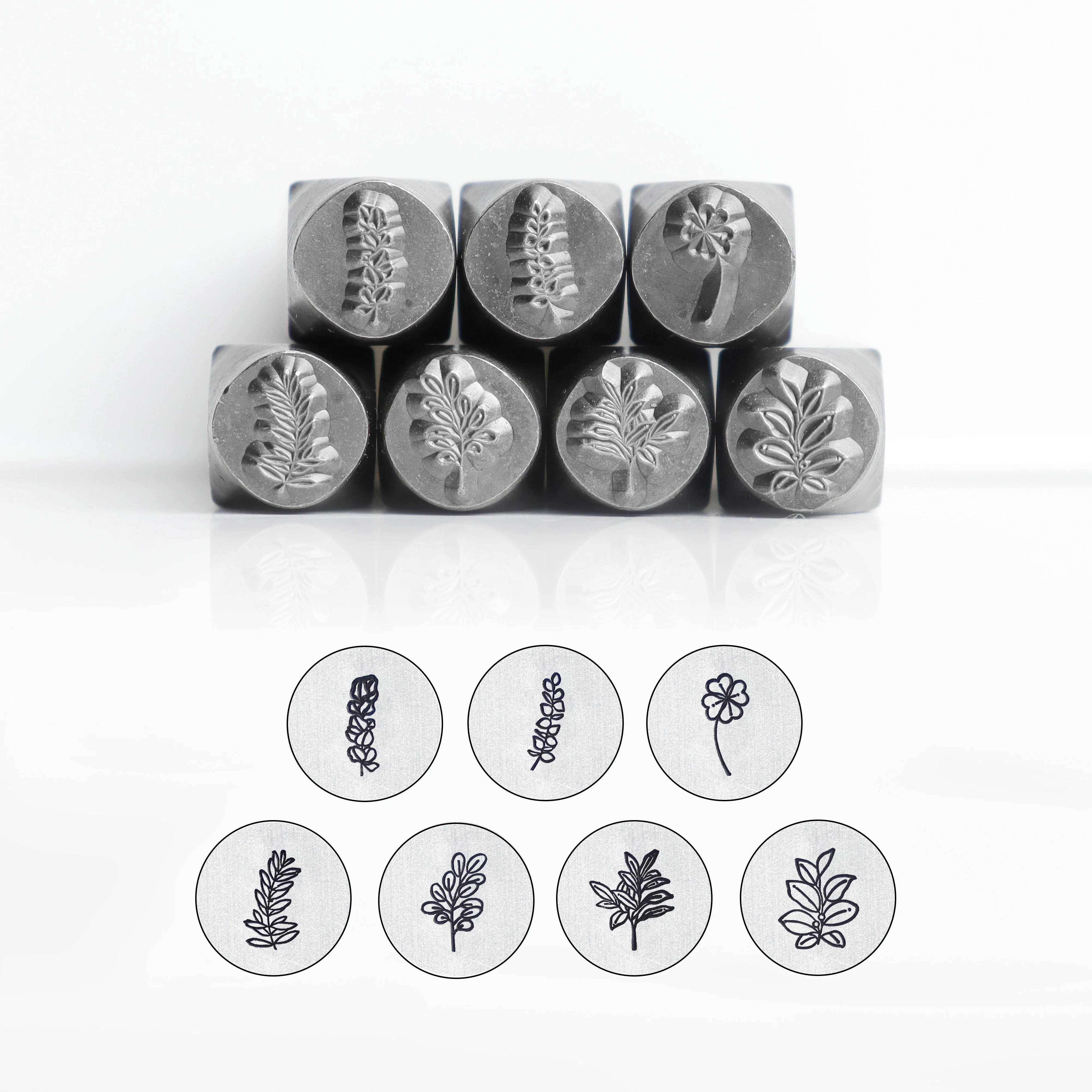 Metal stamp, metal design grass and leaf stamp, metal stamp jewelry, metal stamping tool (8.3MM)