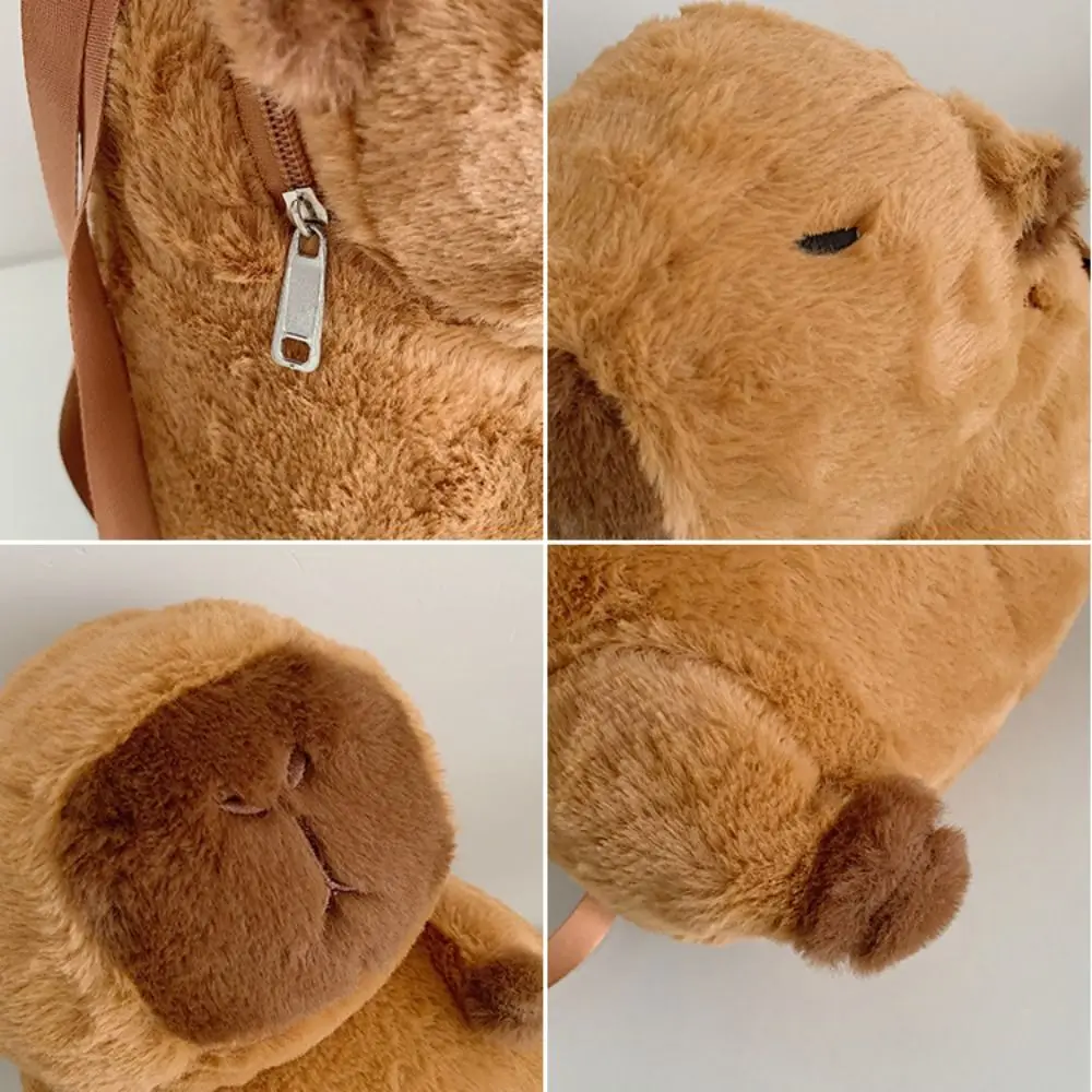 Kawaii capibara peluche zaino per le donne Versatile cartone animato divertente borsa a tracolla Capibala borsa Tote di grande capacità