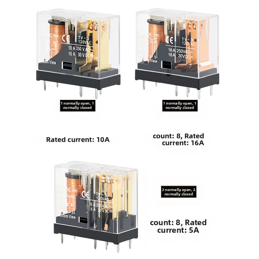 2pcs Small Electromagnetic Connector DC24V 5-Pin and 8-Pin Solderable Design for Reliable Switching Applications