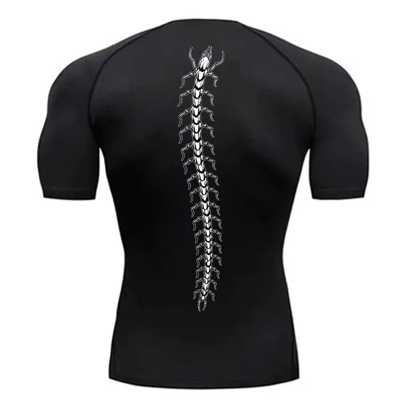 Graphic Compression Shirts Men's Gym Workout Athletic Quick Dry Training Running Breathable Sport Shirt Gym Outdoor Shirts