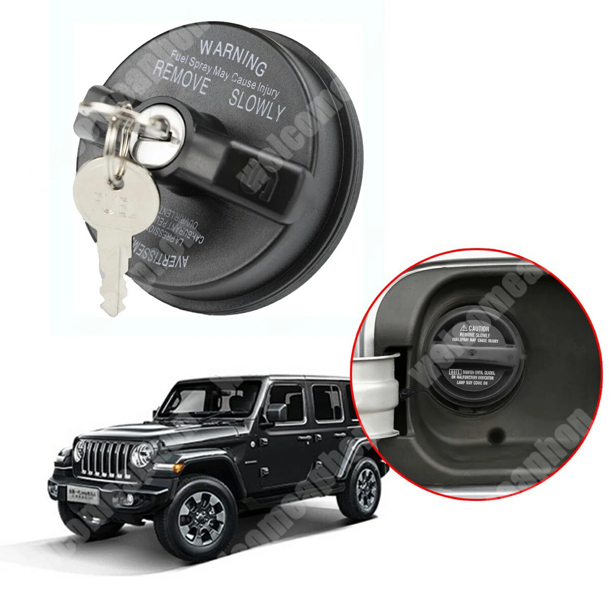 

For Jeep Wrangler JK 2018 ABS Plastic Leak-Proof Seal Fuel Door Cover Fuel Gas Tank Filler Cap Cover