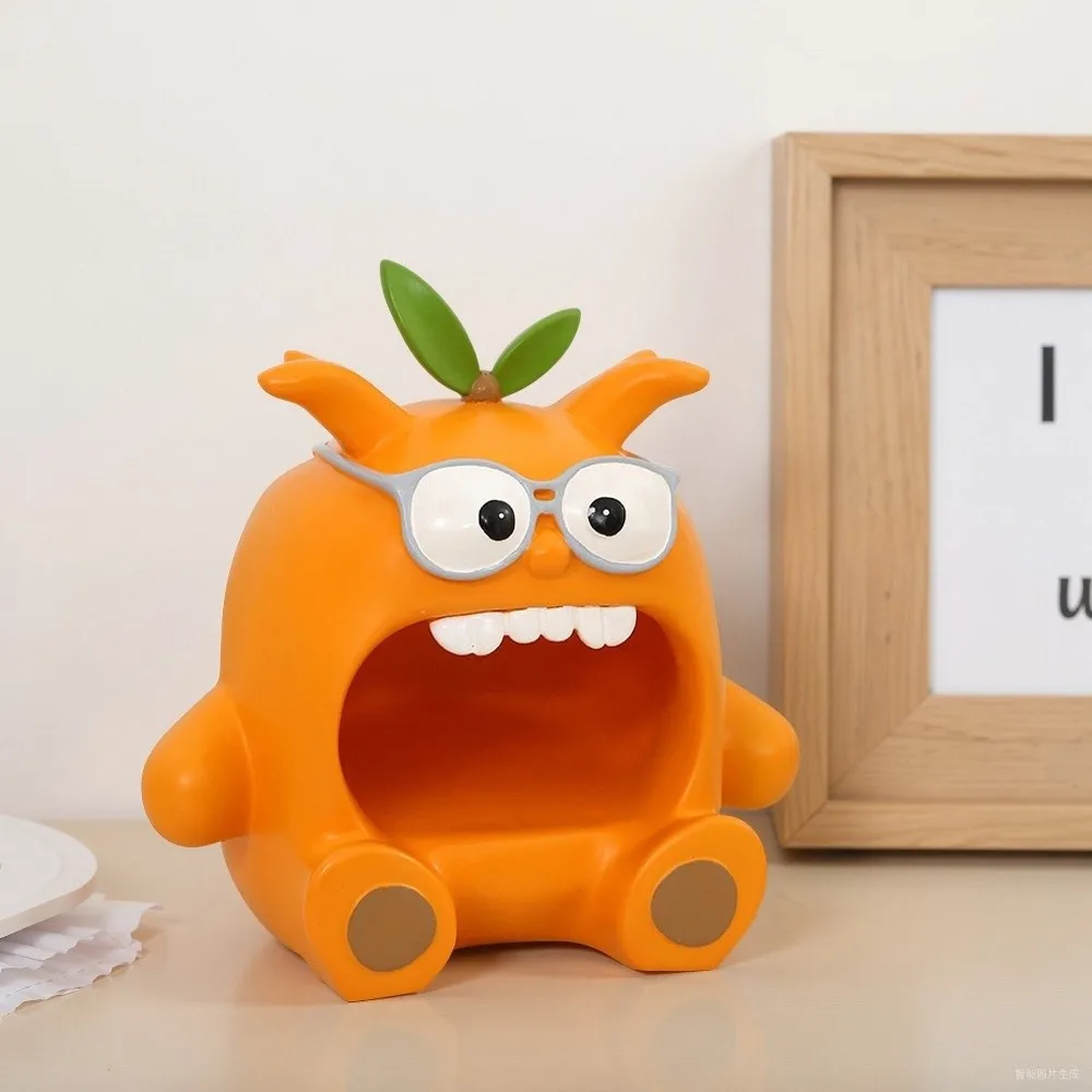 

Big Mouth Entryway Tray Decoration Light Luxury Decorative Cartoon Doll Key Storage Tray Creative Design Figurines