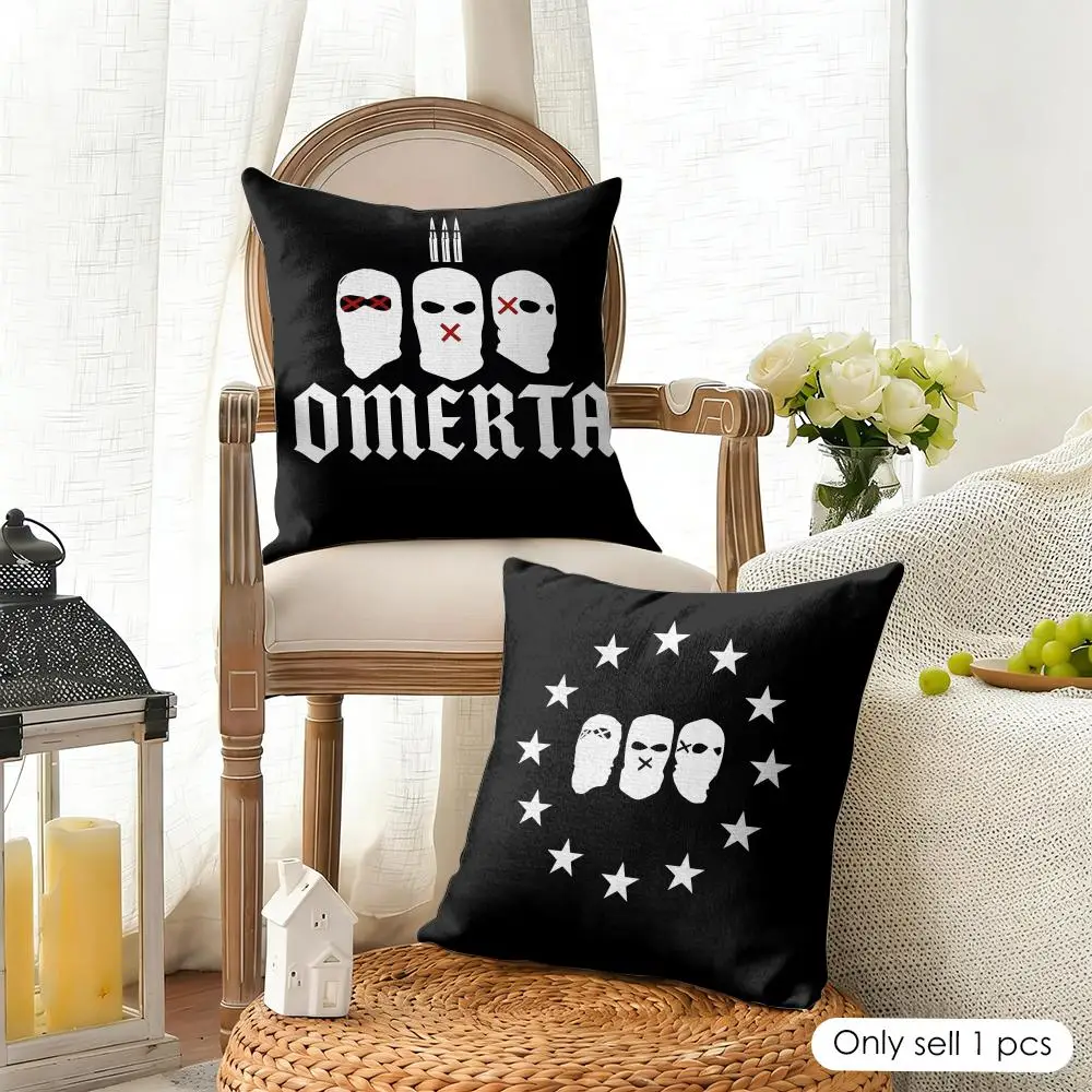 Fashion O-Omerta Cool 47 Cushion Cover Organic Linen Square Pillow Case Durable Non-Allergenic And Kind To Skin