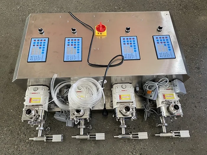 3RP Food Grade 4 Nozzles Filling Machine Stainless Steel Lobe Pump with Liquid Filling Machine