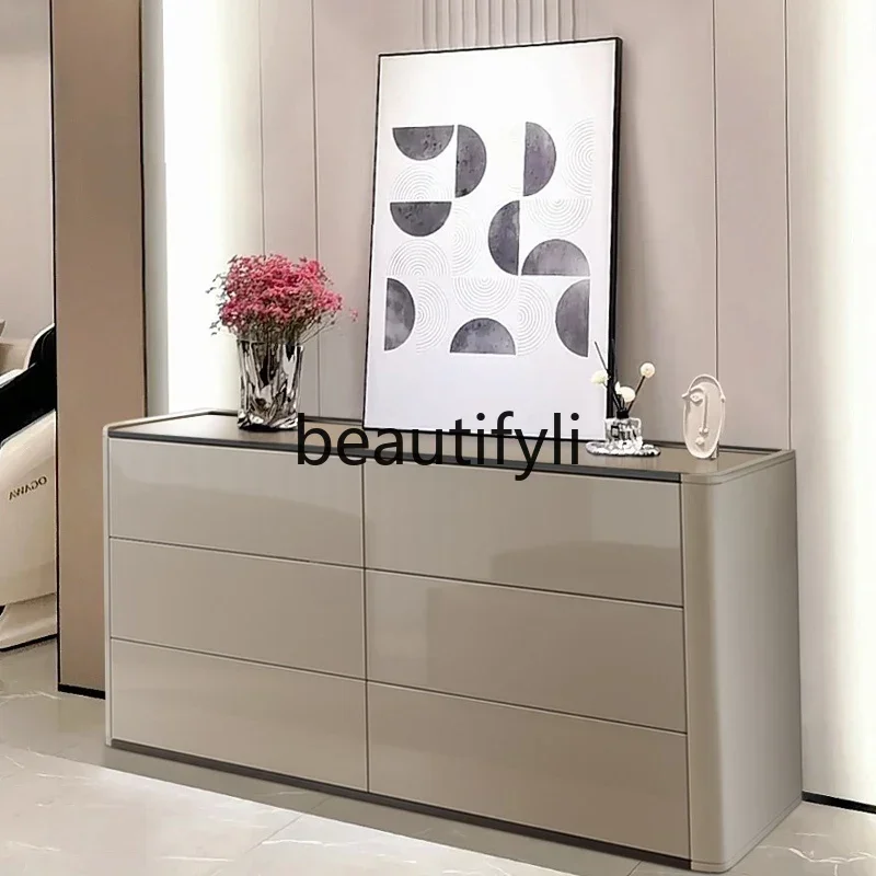 

ls 27Italian light luxury door cabinet dining side cabinet high-end wall simple bedroom six chest cabinet solid wood