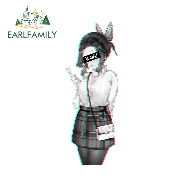 Earl family 13cm x 5,5 cm für Anime süßes Mädchen Kochou Shinobu Waifu Material Auto Aufkleber modische Vinyl Aufkleber niedlichen Auto Etikett