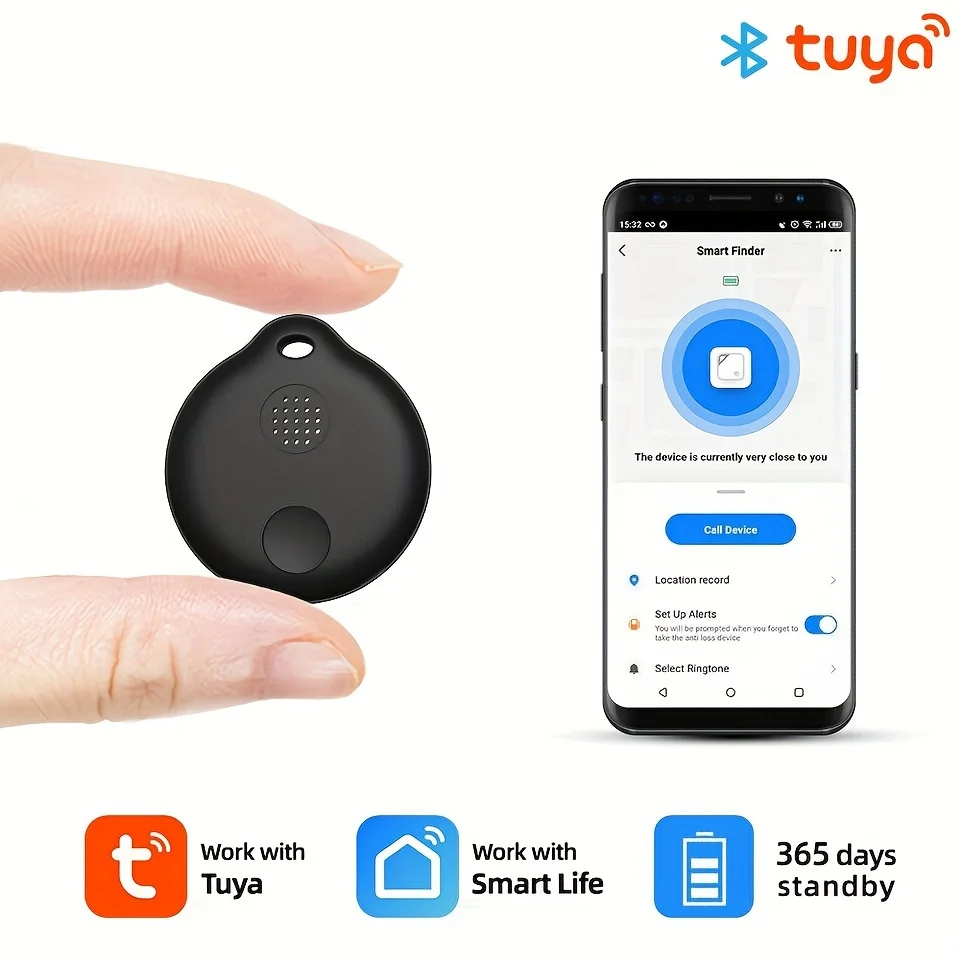 Tuya Wireless BLE Key Finder Smart Tracker Anti-lost Alarm Tracker Child Bag Wallet APP Record 80DB Anti Lost Tag