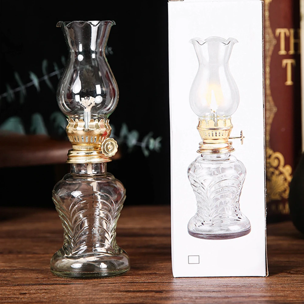 

Kerosene Lamp Clear Glass Oil for Indoor Use Retro Lantern Vintage Home Decor Old Fashioned Decorative Lamps Rustic