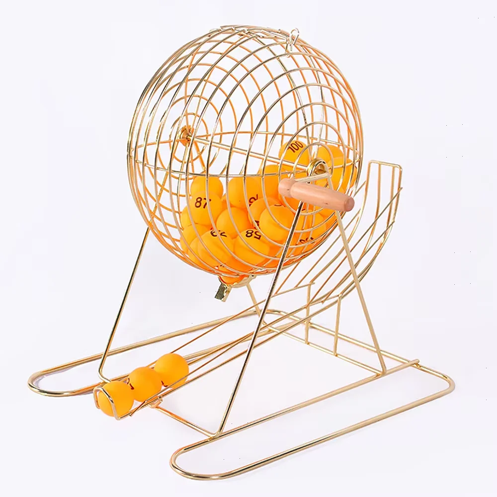 

High Quality Metal Lottery Machine Gold Bingo Game Bingo Set with Steel Bingo Cage