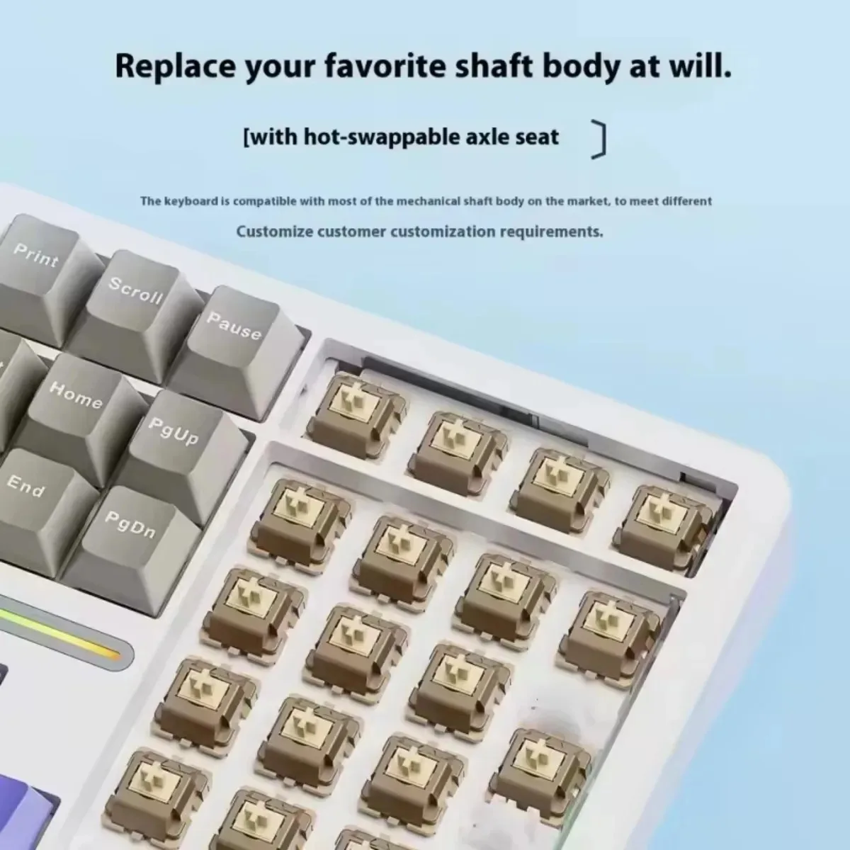 新しい AULA F108 カスタマイズされたゲーミングキーボード 2.4GWireless/Bluetooth/有線 100% レイアウト RGB キーボードフルキーホットスワップゲーム Accessorie