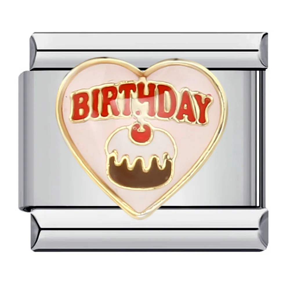 Modisches Damen- und Herren-Armband mit süßen Kuchen- und Torten-Designs, italienischer Charm-Link, passend für 9mm Edelstahlperlen, DIY-Schmuckherstellung – Detail 3