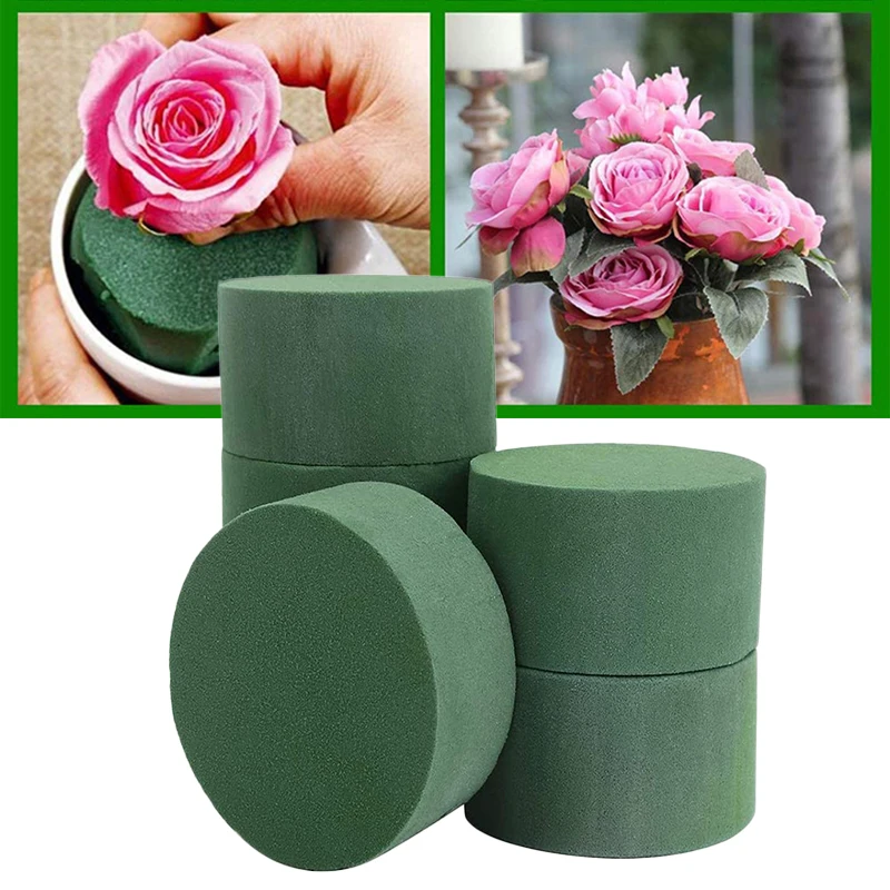 Floral Foam Round Green Water-Absorbent Florist Block for Wedding Party Centerpiece Craft Flower Arrangement Tool