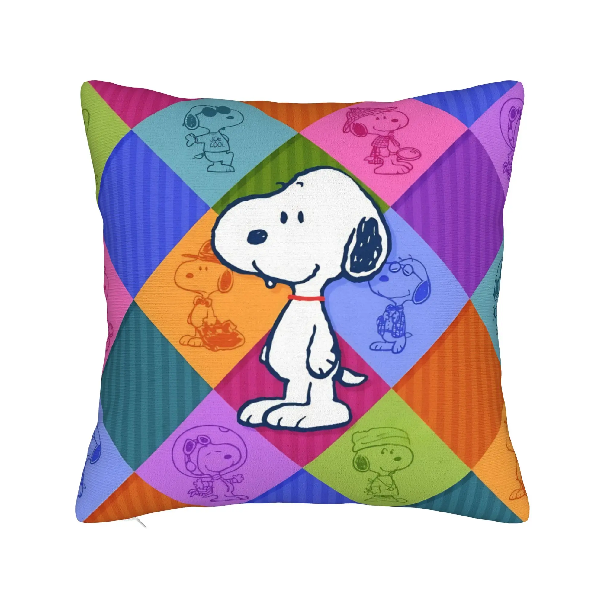 Cartoon Cute S-Snoopys Square Pillow Case  Cushion Covers Vintage Zipper Decor Pillowcase for Seat 40*40cm