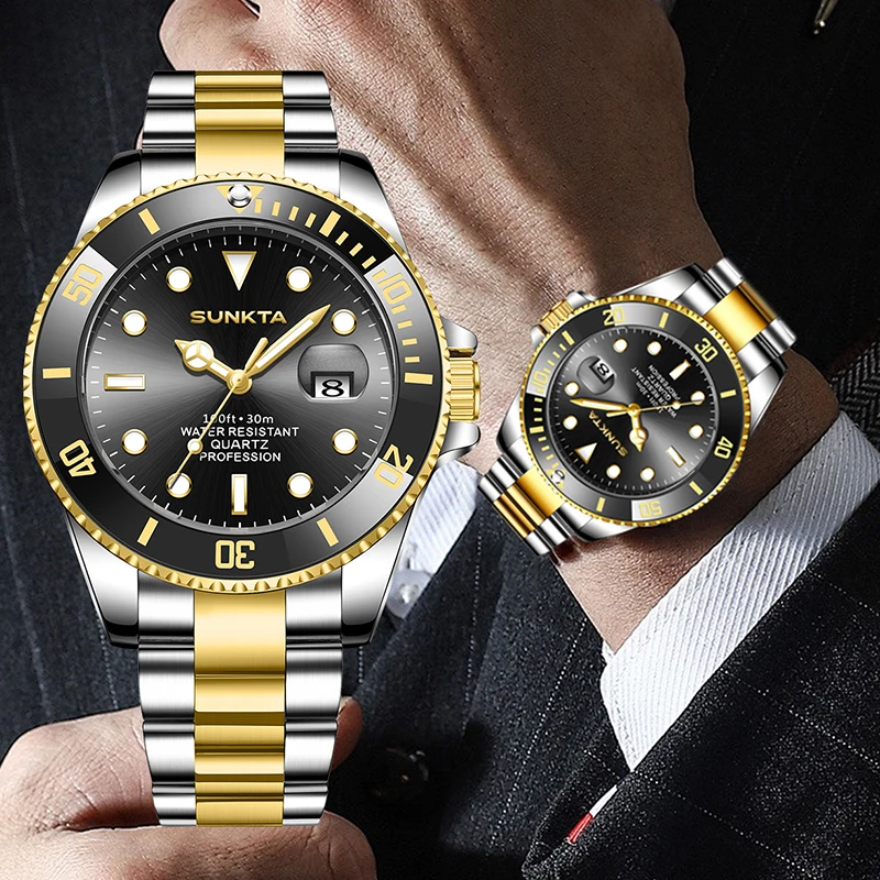 SUNKTA Fashion Men Watch LIGE Top Brand Luxury Waterproof Luminous Wristwatch Men Clock Outdoor Sports Quartz Diving Chronograph