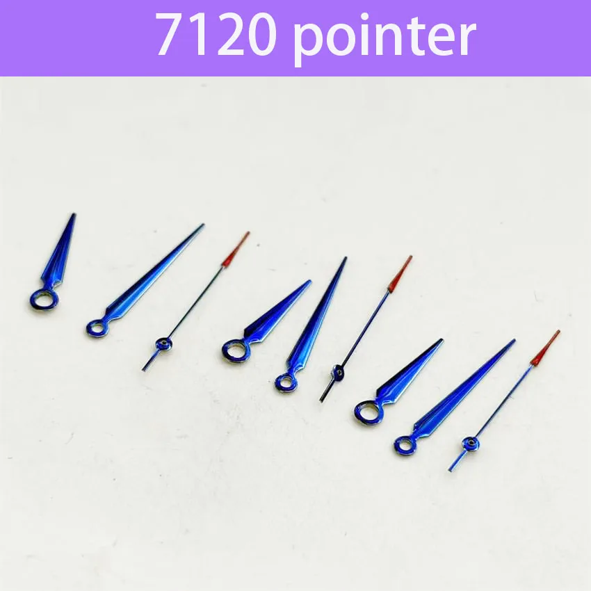 1 set Blue Three-Needle Pointer Watch Accessories Suitable for 7120 Movement - Non-Luminous Hour Minute Second Hands