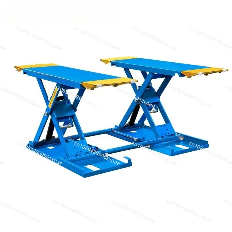 Movable Mid Rise Scissor Car Lift Ultra Thin Hydraulic Lifting Platform Auto Repair Garage Maintenance Hoist