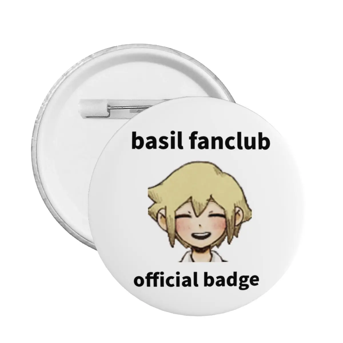 Omori Basil Fanclub Pin Back Buttons for Clothes Customizable Badges Brooches Pinback