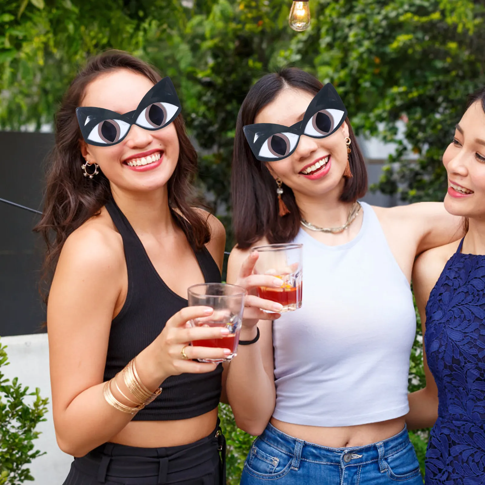 

2Pairs Cat Eye Glasses Over-Sized Funny Photo Props Party Accessories Adorable Chic Ergonomic Shades Novel Dark Glasses