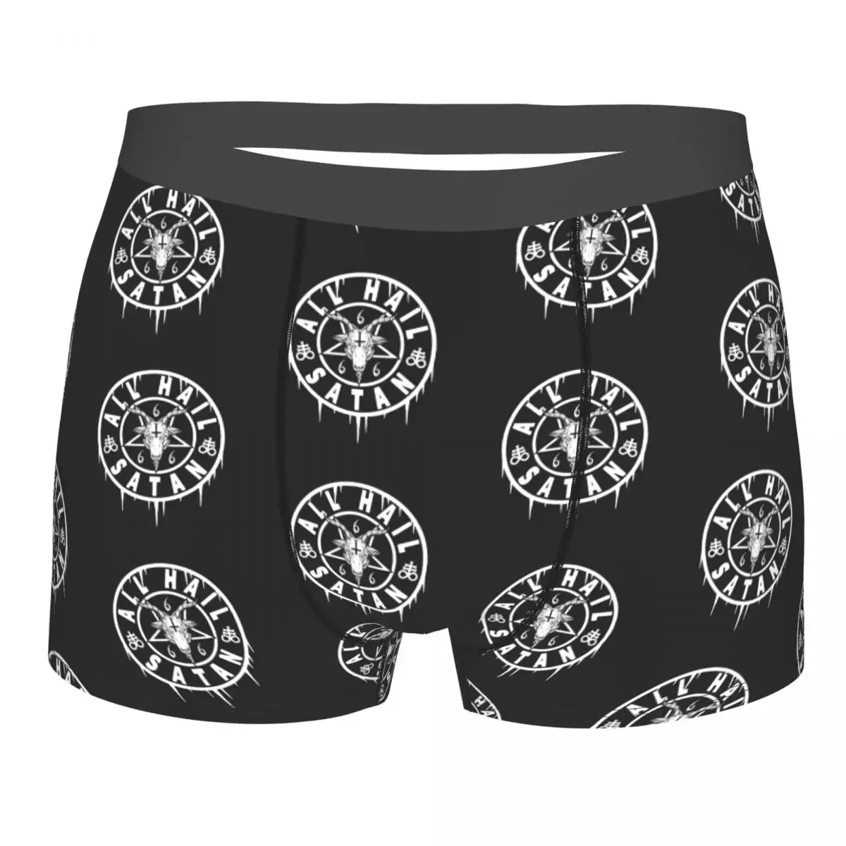 ALL HAIL SATAN - BAPHOMET AND OCCULT Underpants Breathbale Panties Male Underwear Print Shorts Boxer Briefs