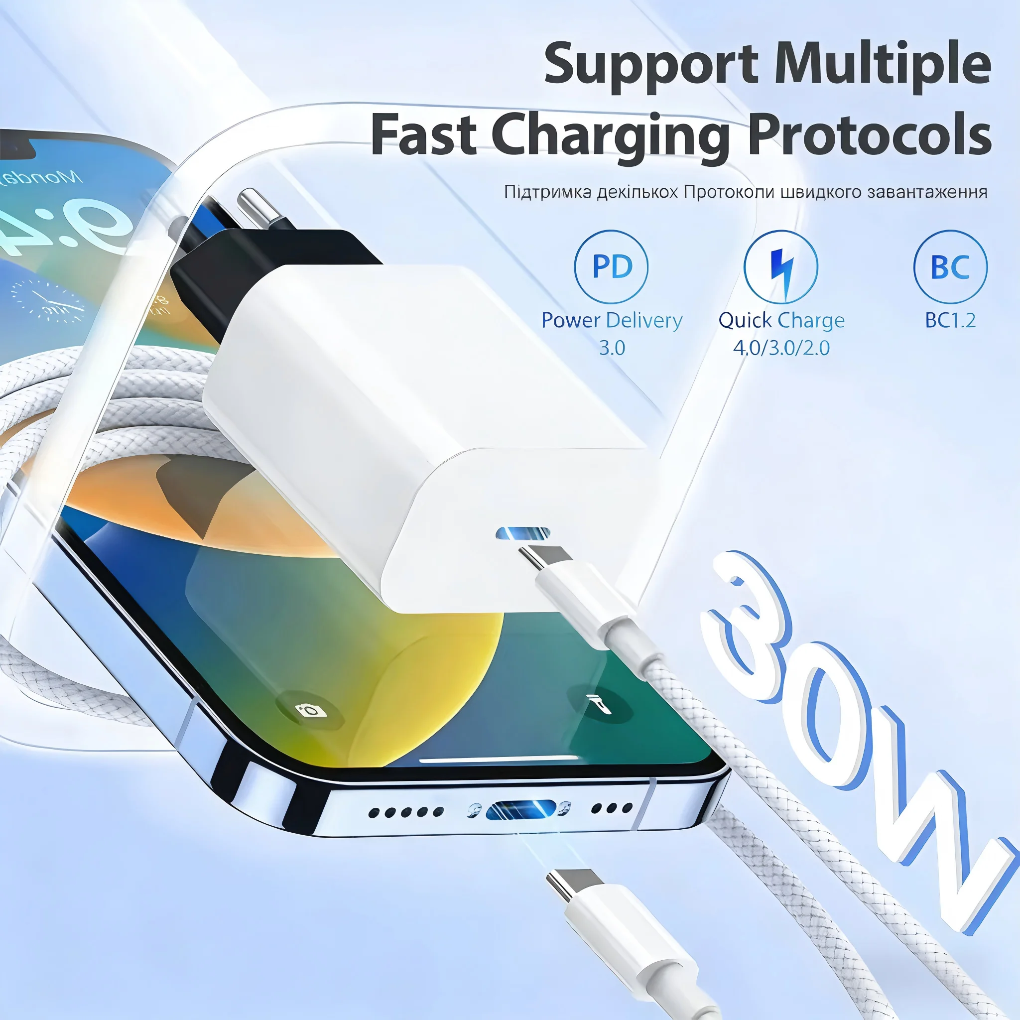 For Google Original 30W Charger For Google Pixel 10 8 7 6 9 Pro XL 9A Type C Charger Fast Charging USB C Cable Phone Accessories