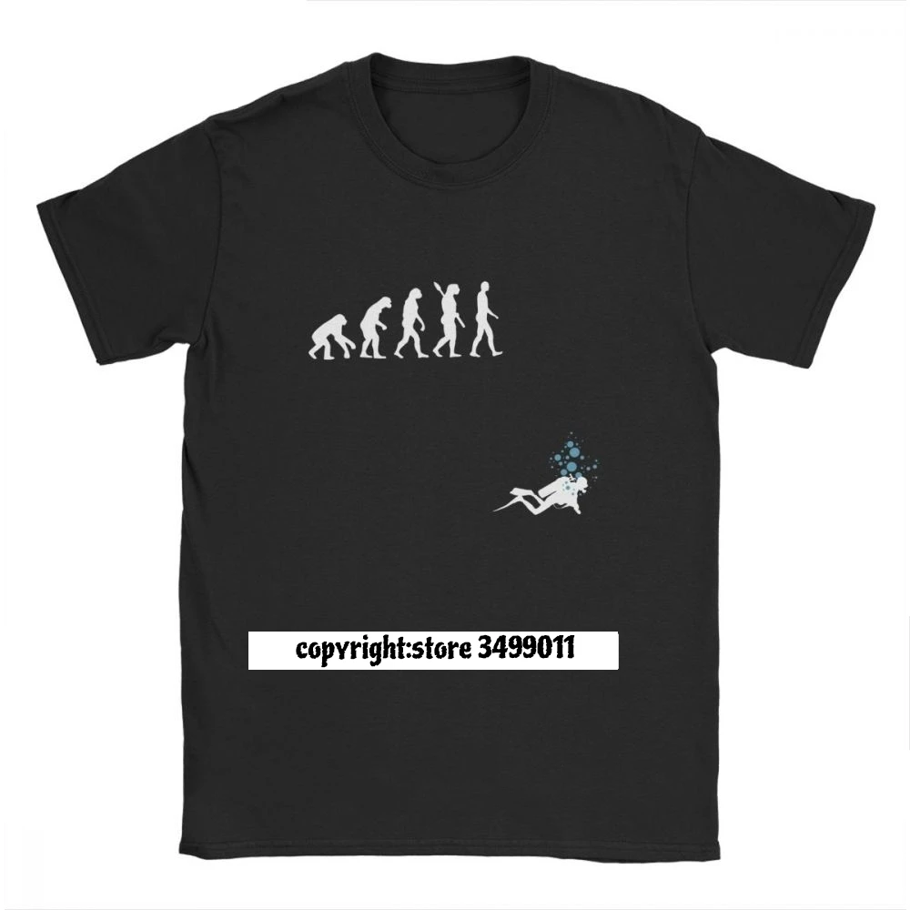 Evolution Of Man Funny Scuba Diving T-Shirt Men Cotton T Shirts Dive Diver Sea Snorkeling Sports Tee Shirt Fitness