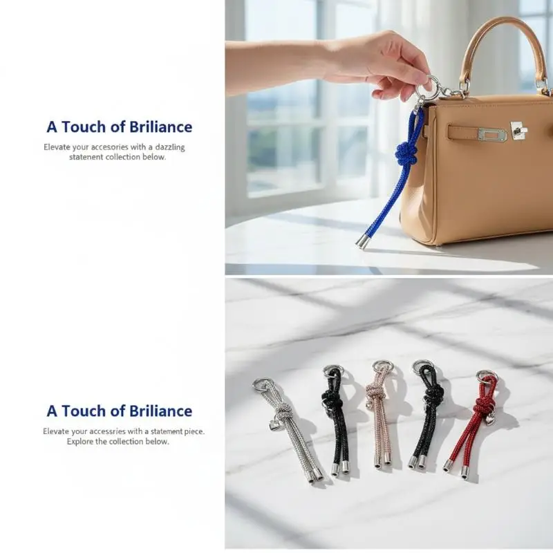 Schmetterlingsknoten-Kristallanhänger Schlüsselanhänger für Handys, zierliche Taschenverzierung, einzigartiges Accessoire für Veranstaltungen. – Detail 1
