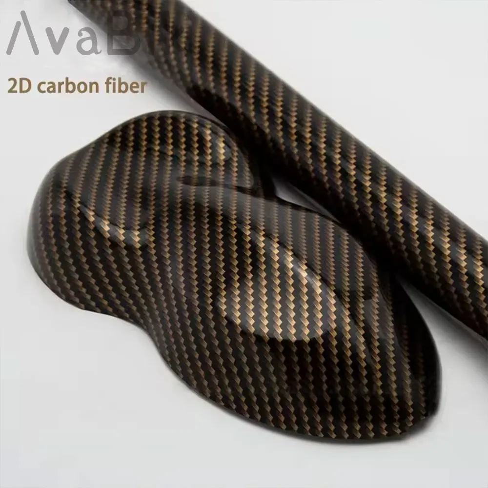 

Gloss 2D Gold Carbon Fiber Film Silver automot Sticker Car Decals for Vehicle Wraping Vinyl Car Motorcycle Cover car universal