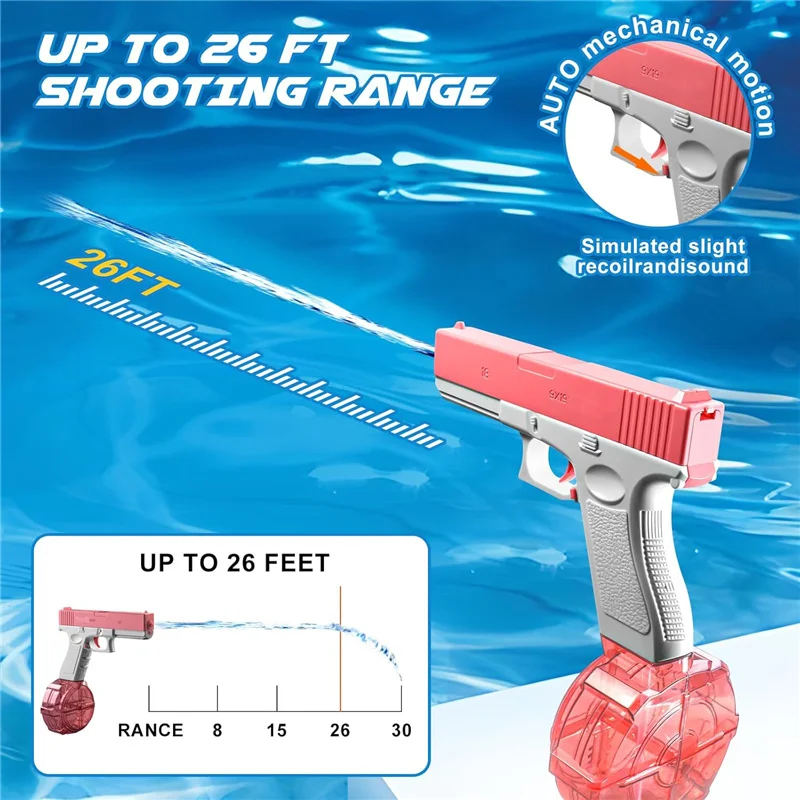 Pistola de água elétrica com dois tanques de água automática blaster de água de alta potência para crianças jogos ao ar livre verão pistola de água brinquedos