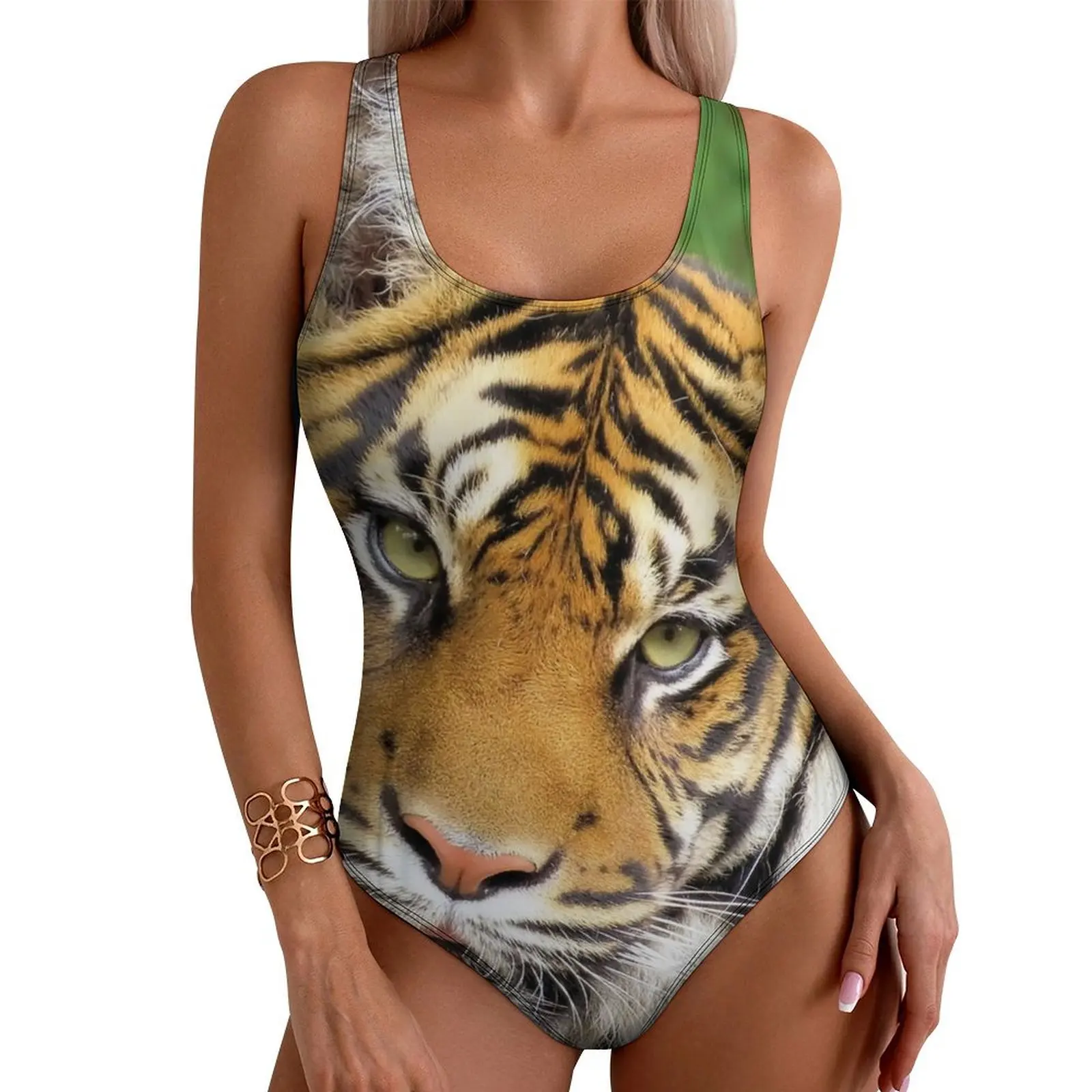 

The Real Tiger King Swimsuit Sexy Animal Print Female Swimwear One Piece Stylish Bodysuit Sport Push Up Cut Out Monokini