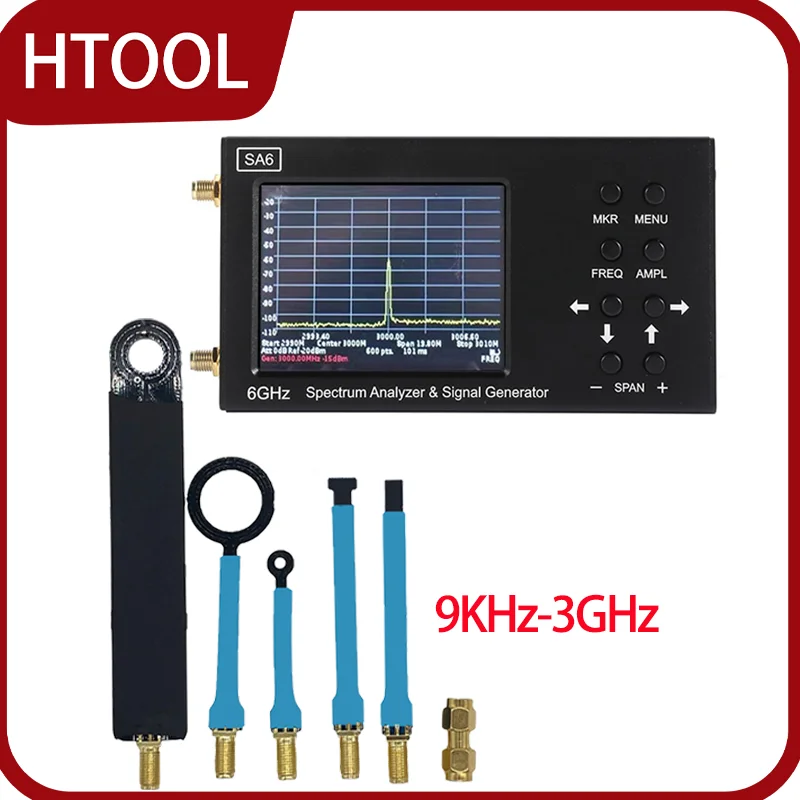 SA6 Handheld Portable Digital Spectrum Test Analyzer Professional Frequency EMC HT03 Simple Magnetic Field Probe 9K-3GHz EMC