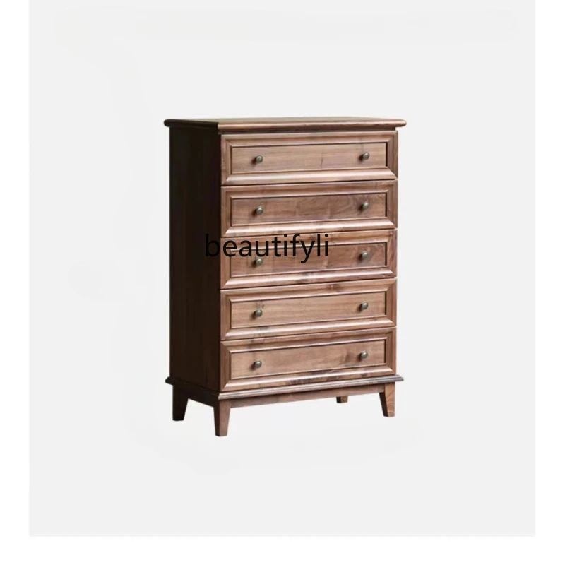 

Solid Wood Chest of Drawers Chest of Drawers Mid-Ancient Storage Cabinet Modern Minimalist Bedroom Bed Front Cabinet