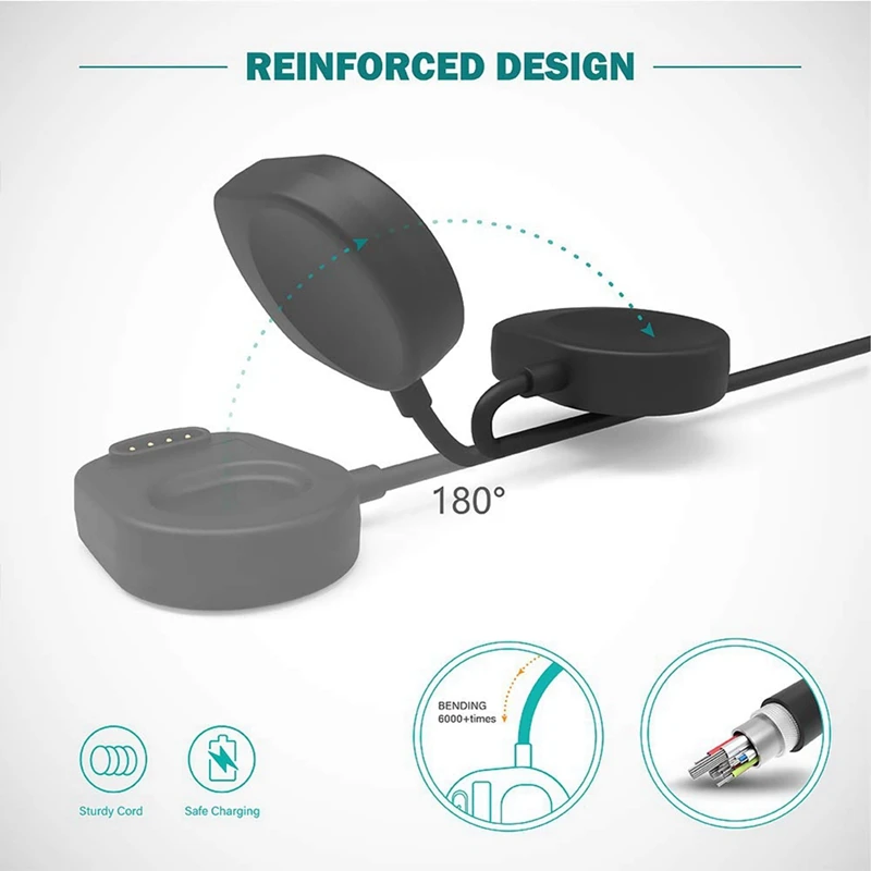 Chargeur de montre intelligente pour Suunto 7, 2X, câble de charge USB magnétique, 39.37 pouces, 100cm, accessoires de chargeur de montre intelligente