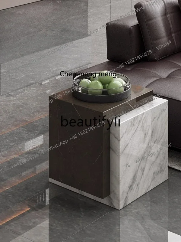 

2003Minimalist natural marble edge, furniture, living room corner, small table, flower stand, sculpture table