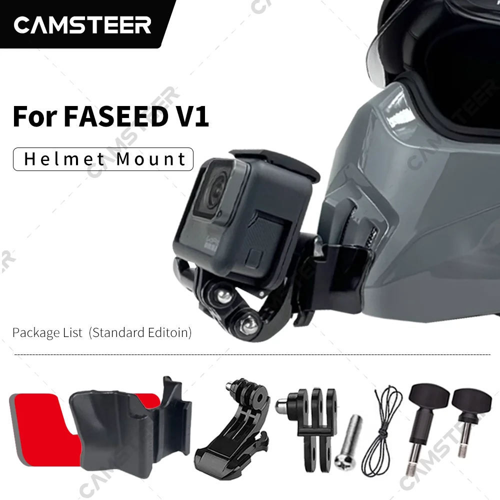 Faseed V1 Customized Helmet Chin Mount for GoPro12 11 10 9 DJI Action3/4 Insta360 Ace pro X4 X3 Action Camera Accessories